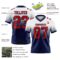 FadeFashion1448-1 Custom White Red-Navy Authentic Fade Fashion Football Jersey