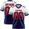 Custom White Red-Navy Authentic Fade Fashion Football Jersey