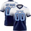 Custom White Light Blue-Navy Authentic Fade Fashion Football Jersey