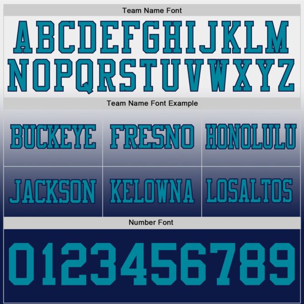 Custom White Teal-Navy Authentic Fade Fashion Football Jersey