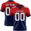 Custom Red White-Navy Authentic Fade Fashion Football Jersey