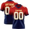 Custom Red White Navy-Gold Authentic Fade Fashion Football Jersey