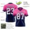 FadeFashion1462-1 Custom Pink White-Navy Authentic Fade Fashion Football Jersey