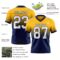 FadeFashion1463-1 Custom Gold White-Navy Authentic Fade Fashion Football Jersey