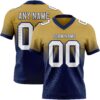 Custom Old Gold White-Navy Authentic Fade Fashion Football Jersey