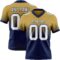 FadeFashion1465 Custom Old Gold White-Navy Authentic Fade Fashion Football Jersey