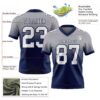 Custom Gray White-Navy Authentic Fade Fashion Football Jersey