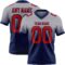 FadeFashion1468 Custom Gray Red-Navy Authentic Fade Fashion Football Jersey