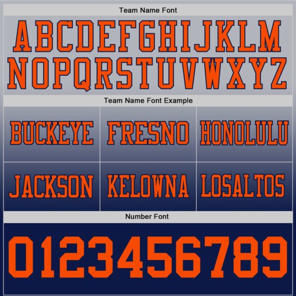 Custom Gray Orange-Navy Authentic Fade Fashion Football Jersey