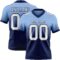 FadeFashion1470 Custom Light Blue White-Navy Authentic Fade Fashion Football Jersey