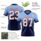 FadeFashion1471-1 Custom Light Blue White Navy-Red Authentic Fade Fashion Football Jersey