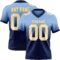 FadeFashion1472 Custom Light Blue White Navy-Gold Authentic Fade Fashion Football Jersey