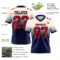 Custom Cream Red-Navy Authentic Fade Fashion Football Jersey