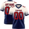Custom Cream Red-Navy Authentic Fade Fashion Football Jersey