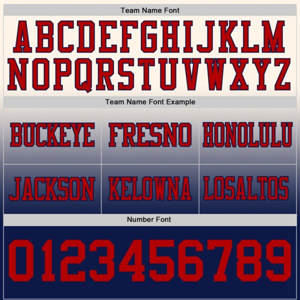 Custom Cream Red-Navy Authentic Fade Fashion Football Jersey