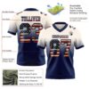 Custom Cream Vintage USA Flag-Navy Authentic Fade Fashion Football Jersey