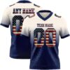 Custom Cream Vintage USA Flag-Navy Authentic Fade Fashion Football Jersey