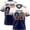 FadeFashion1475 Custom Cream Vintage USA Flag-Navy Authentic Fade Fashion Football Jersey