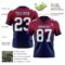 FadeFashion1476-1 Custom Maroon White-Navy Authentic Fade Fashion Football Jersey