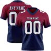 Custom Maroon White-Navy Authentic Fade Fashion Football Jersey