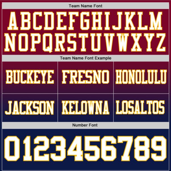 Custom Maroon White Navy-Gold Authentic Fade Fashion Football Jersey