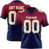 Custom Maroon White Navy-Old Gold Authentic Fade Fashion Football Jersey
