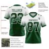 Custom White Green Authentic Fade Fashion Football Jersey