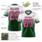 FadeFashion1486-1 Custom White Pink-Green Authentic Fade Fashion Football Jersey