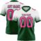 FadeFashion1486 Custom White Pink-Green Authentic Fade Fashion Football Jersey