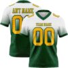 Custom White Gold-Green Authentic Fade Fashion Football Jersey