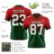 FadeFashion1489-1 Custom Red White-Green Authentic Fade Fashion Football Jersey