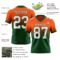 FadeFashion1490-1 Custom Orange White-Green Authentic Fade Fashion Football Jersey