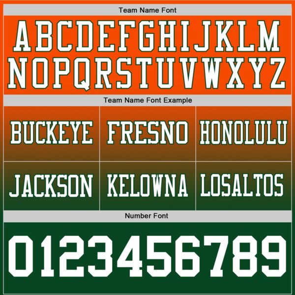 Custom Orange White-Green Authentic Fade Fashion Football Jersey