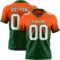 FadeFashion1490 Custom Orange White-Green Authentic Fade Fashion Football Jersey