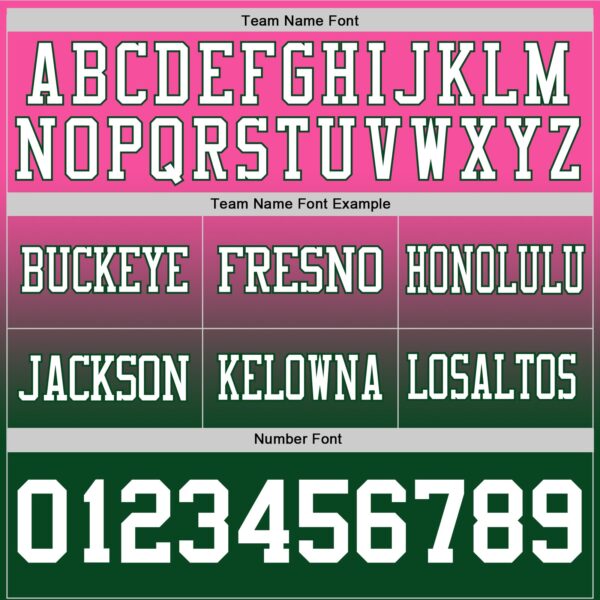 Custom Pink White-Green Authentic Fade Fashion Football Jersey