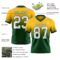 FadeFashion1492-1 Custom Gold White-Green Authentic Fade Fashion Football Jersey