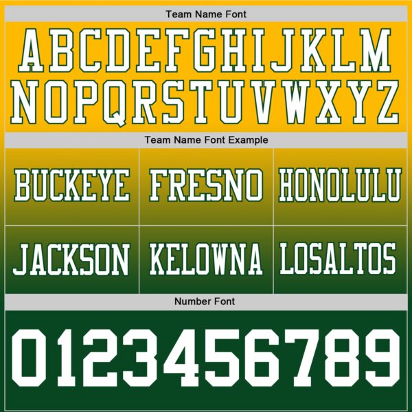 Custom Gold White-Green Authentic Fade Fashion Football Jersey