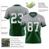 Custom Gray White-Green Authentic Fade Fashion Football Jersey