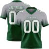 Custom Gray White-Green Authentic Fade Fashion Football Jersey