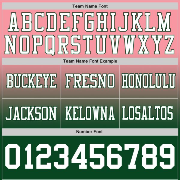 Custom Medium Pink White-Green Authentic Fade Fashion Football Jersey