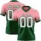 Custom Medium Pink White-Green Authentic Fade Fashion Football Jersey