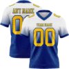 Custom White Yellow-Royal Authentic Fade Fashion Football Jersey