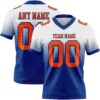 Custom White Orange-Royal Authentic Fade Fashion Football Jersey