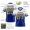 FadeFashion1501-1 Custom White Old Gold-Royal Authentic Fade Fashion Football Jersey