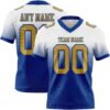Custom White Old Gold-Royal Authentic Fade Fashion Football Jersey