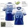 Custom White Light Blue-Royal Authentic Fade Fashion Football Jersey