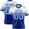 Custom White Light Blue-Royal Authentic Fade Fashion Football Jersey