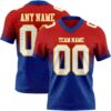 Custom Red White Royal-Gold Authentic Fade Fashion Football Jersey