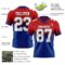 FadeFashion1506-1 Custom Red White Royal-Gray Authentic Fade Fashion Football Jersey