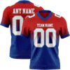 Custom Red White Royal-Gray Authentic Fade Fashion Football Jersey
